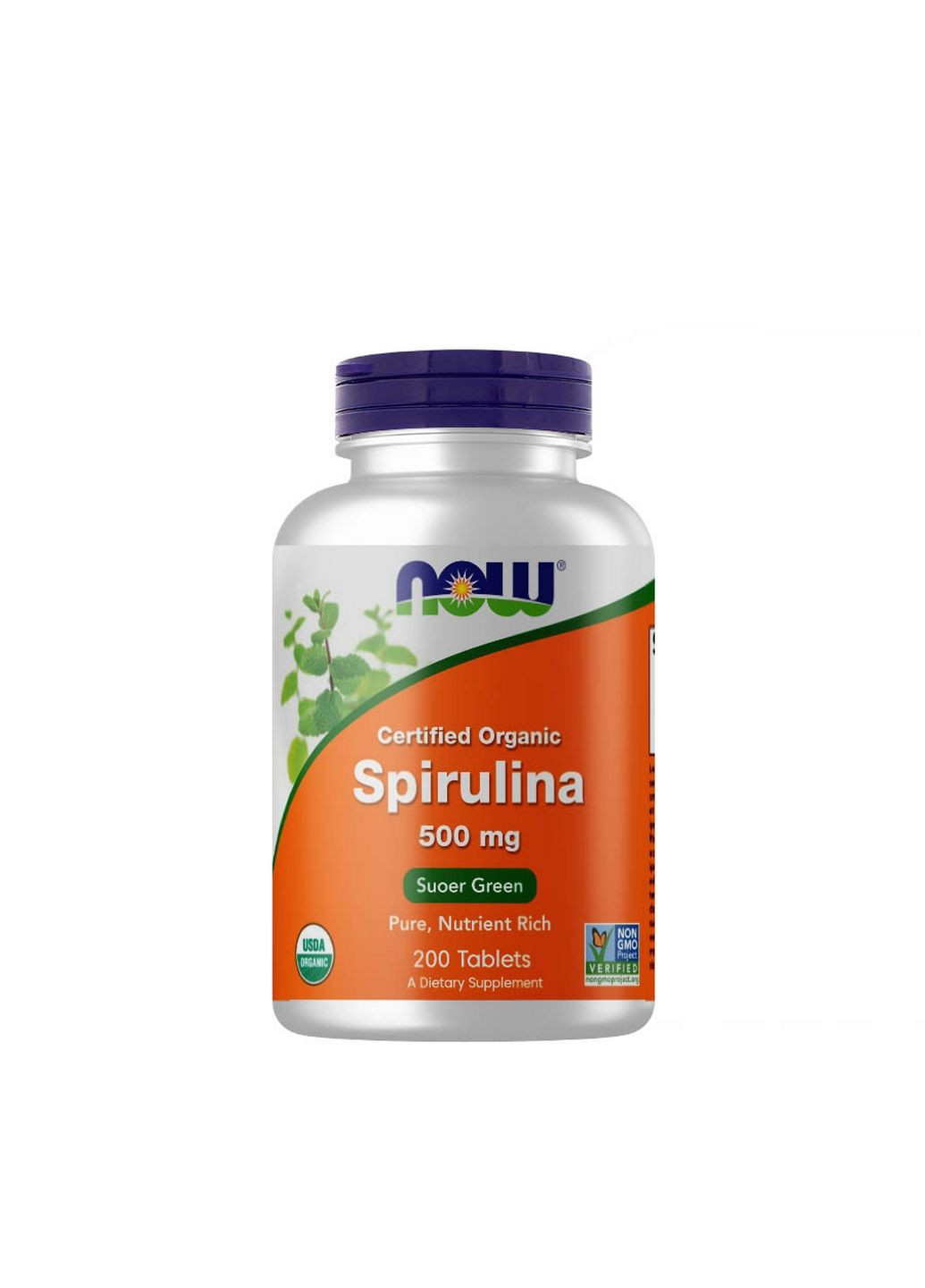Натуральная добавка Spirulina 500 mg, 200 таблеток Now (294929075)