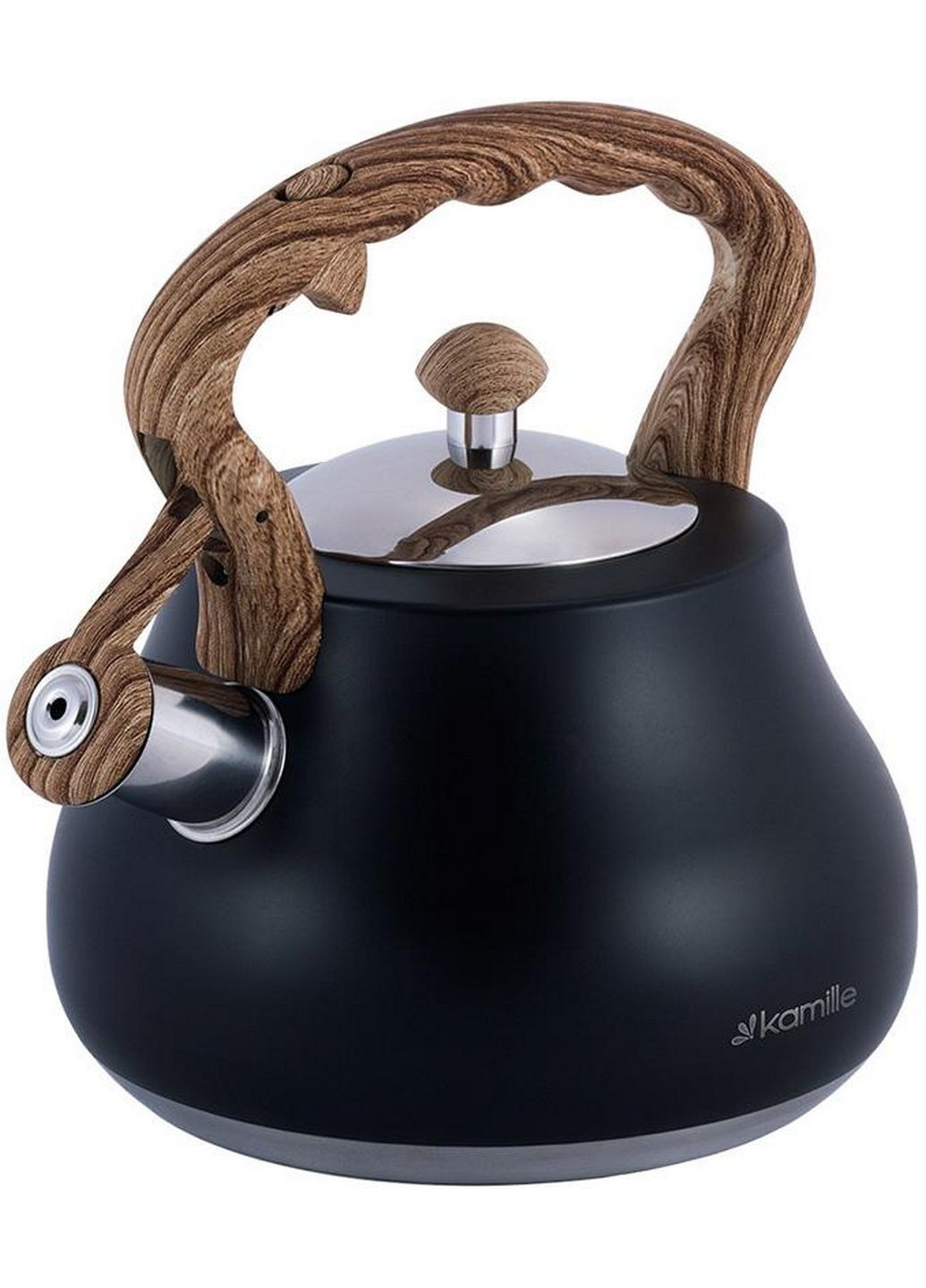 Чайник Whistling Kettle Black 2.7л зі свистком Ø16,5х23 см Kamille (289363239)
