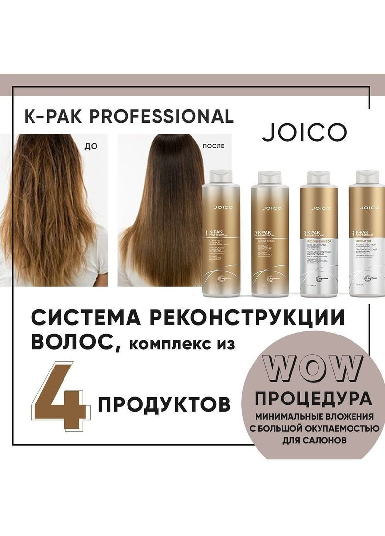 Система для реконструкції волосся 4-Step System Repair Hair Treatment, 4х1000 ml Joico (339051391)