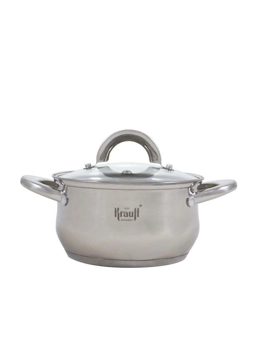 Кастрюля со стеклянной крышкой Steil 26-238-073 1.7 л 16 см серебристая Krauff (348133181)