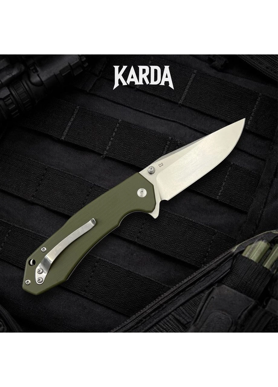 Нож Складной Karda J278 Clip Point Green No Brand (376892353)