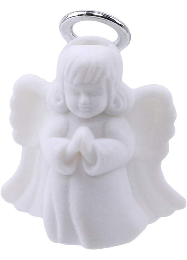 Футляр коробочка для украшений цепочки или крестика на крестины 65х75х45мм белый Angel (337359716)