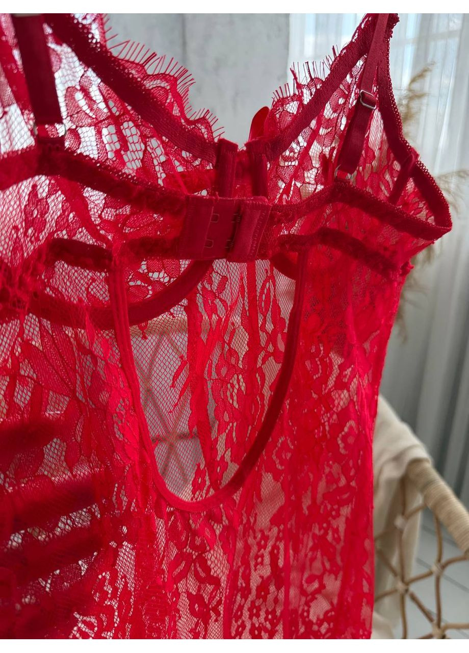 Пеньюар червоний з мереживом Vital-Textile 094/27 (361853757)