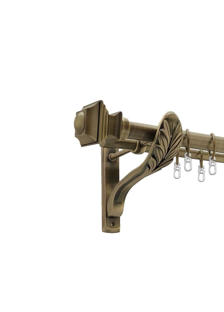 Карниз Борджеза металевий дворядний ретро гладка труба Антик 25\19 мм 200 см (4301647) ORVIT (300843474)