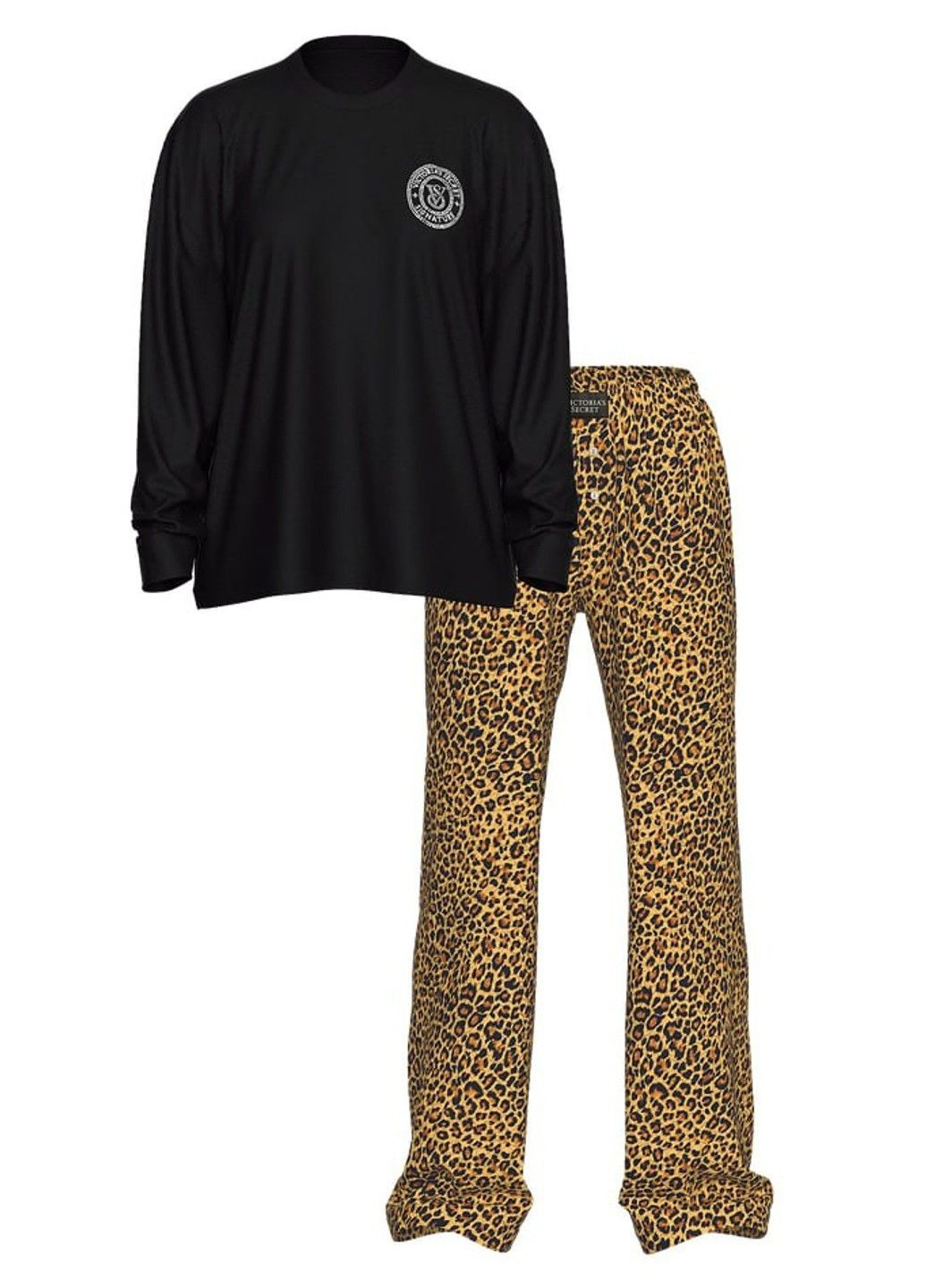 Комбинированная всесезон фланелевая пижама flannel long-sleeve tee-jama set Victoria's Secret