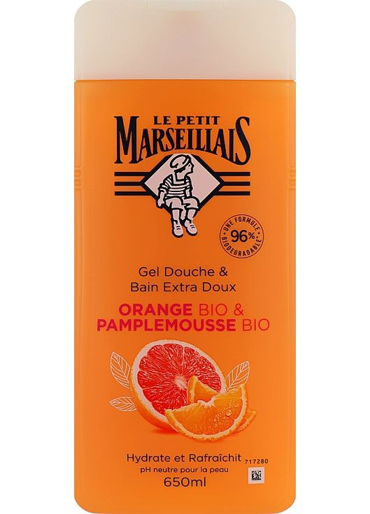 Гель для душа "Апельсин и грейпфрут" Orange Bio & Pamplemousse 650ml (1082228-79744) Le Petit Marseillais (368624607)