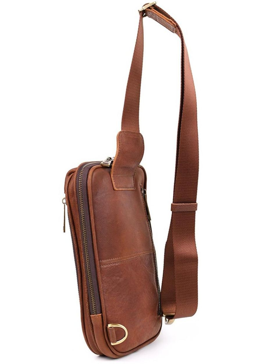 Сумка чоловіча через плече сумочка слінг в дорогу планшет спортивний для документів барсетка для телефону Коричневий 34420 TARWA (332164463)