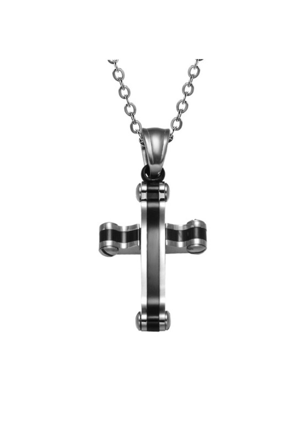 Хрестик з емаллю із нержавіючої медичної сталі PSC-033 No Brand (299340350)