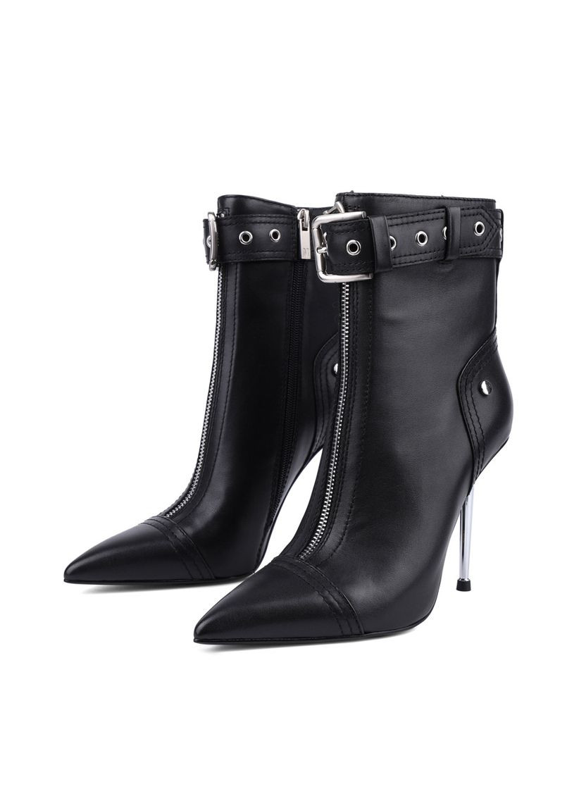 Осенние женские ботинки l2330-2 черная кожа MIRATON