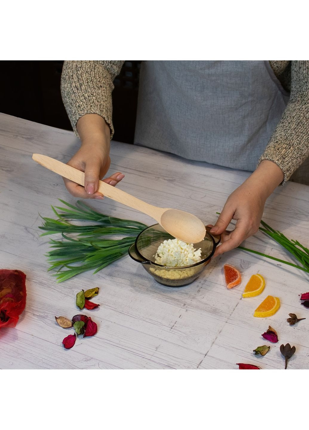 Ложка кухонна кухарська дерев'яна 30 см Woodly (282960228)