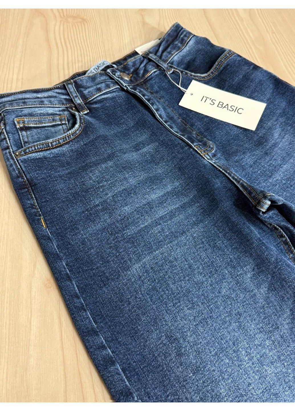 Джинси жіночі 3421-2 straight fit прямі стрейчеві сині Its Basic - (358786692)