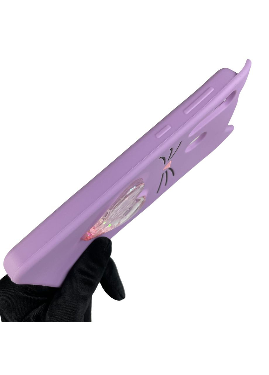 Чехол для Galaxy M30 SM-M305F детский 3д в форме котика переливашка сердечко на самсунг м30 сиреневый Samsung (366018929)