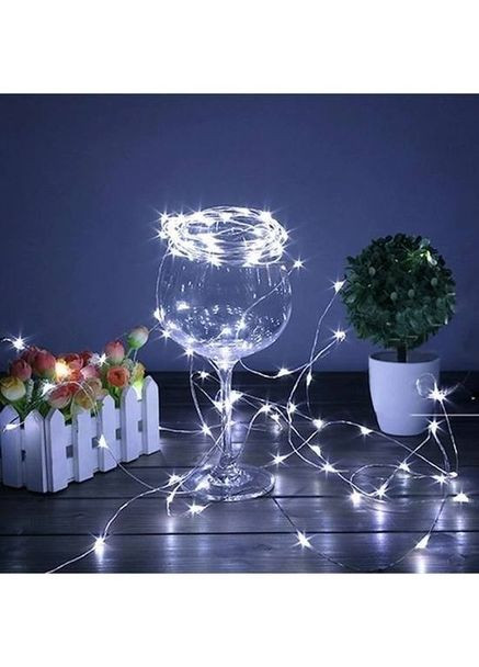 Гірлянда світлодіодна, новорічна "Роса", 100 LED, 10м, біла, прозорий провід Xatynka (269463471)