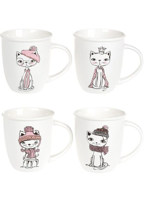 Кружка "Зимние кошечки" 370мл фарфоровая Bona (372173951)