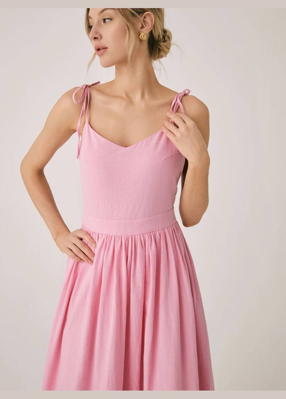 Розовое повседневный платье DK/DL Мода без кордонів однотонное