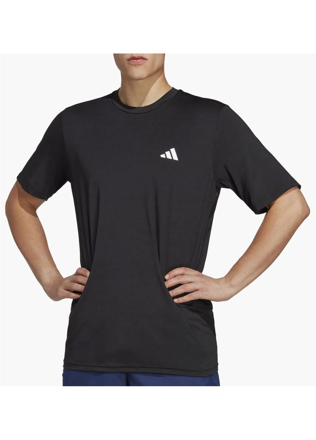 Чорна футболка чоловіча train essentials stretch training shirt black ic7413 adidas