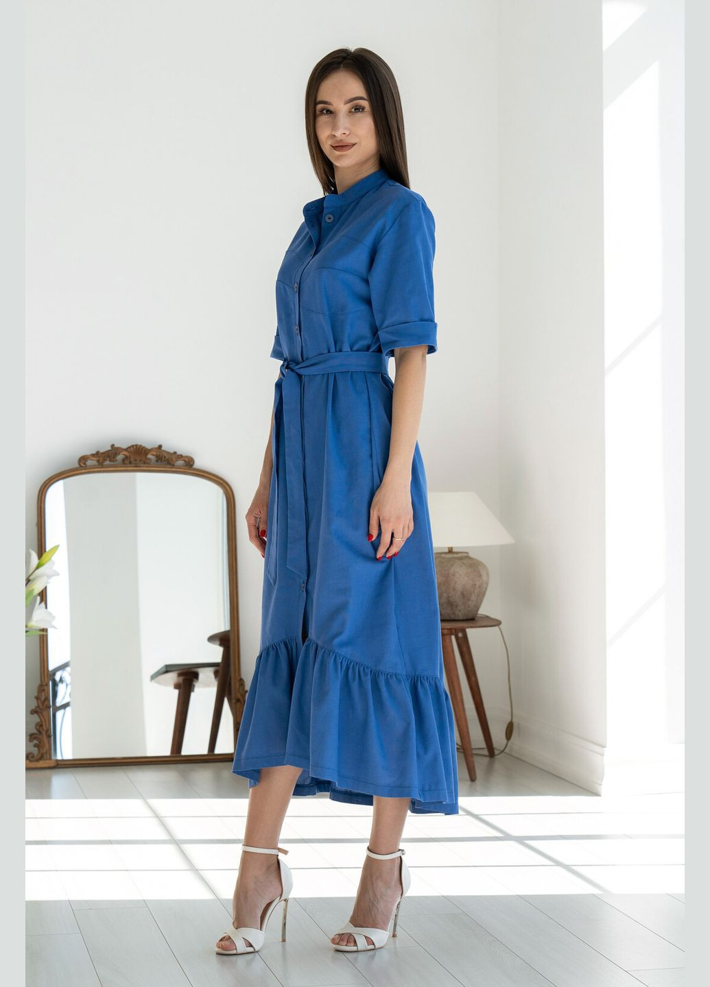 Синее деловое, кэжуал, праздничный платье ри мари лусия ск 0324 рубашка RiMari