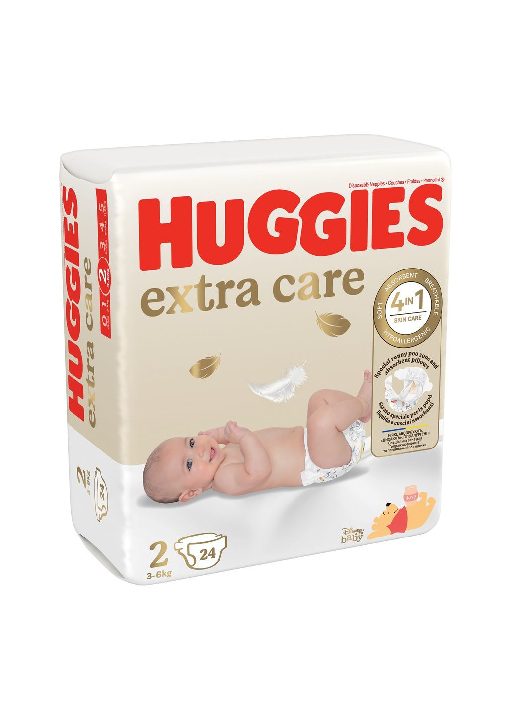 Підгузки Huggies extra care size розмір 2 (3-6 кг) 24 шт (268141156)