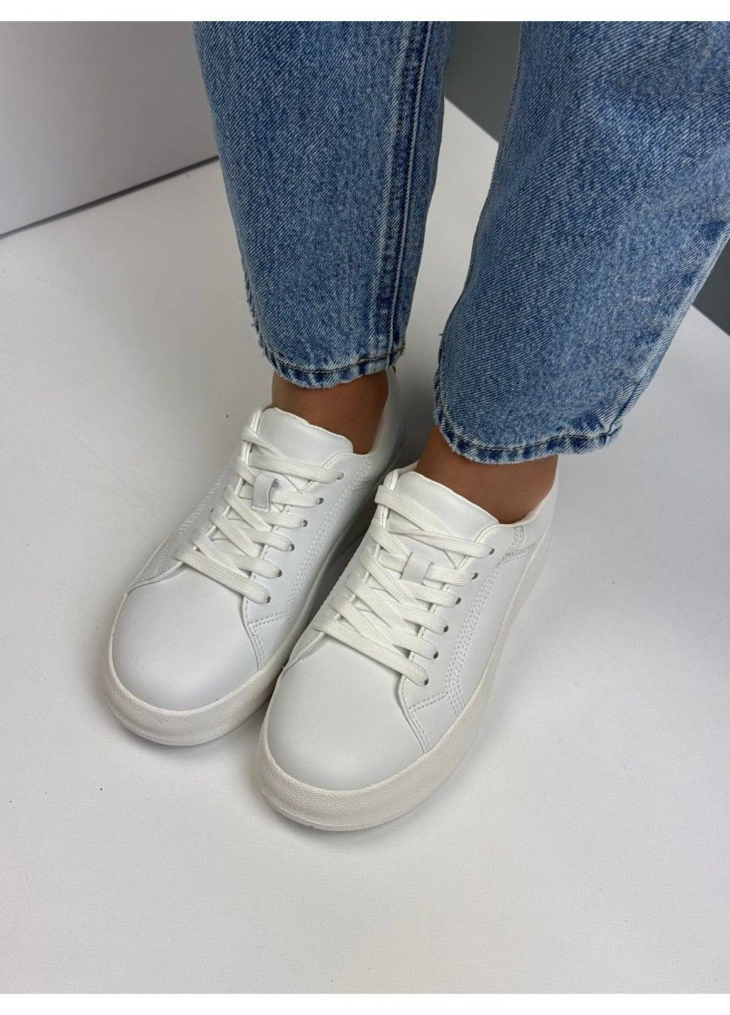 455 Кеды Кожаные Белые KDSL белые демисезоны (367960230)