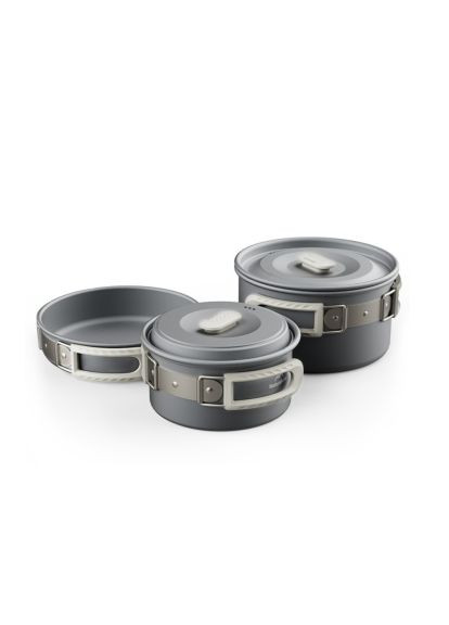 Набор туристической посуды CNK2450CF010, 2 кастрюли 1л, 1.7л, сковорода (6976507663335) Naturehike CNK2450CF010, 2 каструлі 1л, 1.7л, сковорідка (370016424)