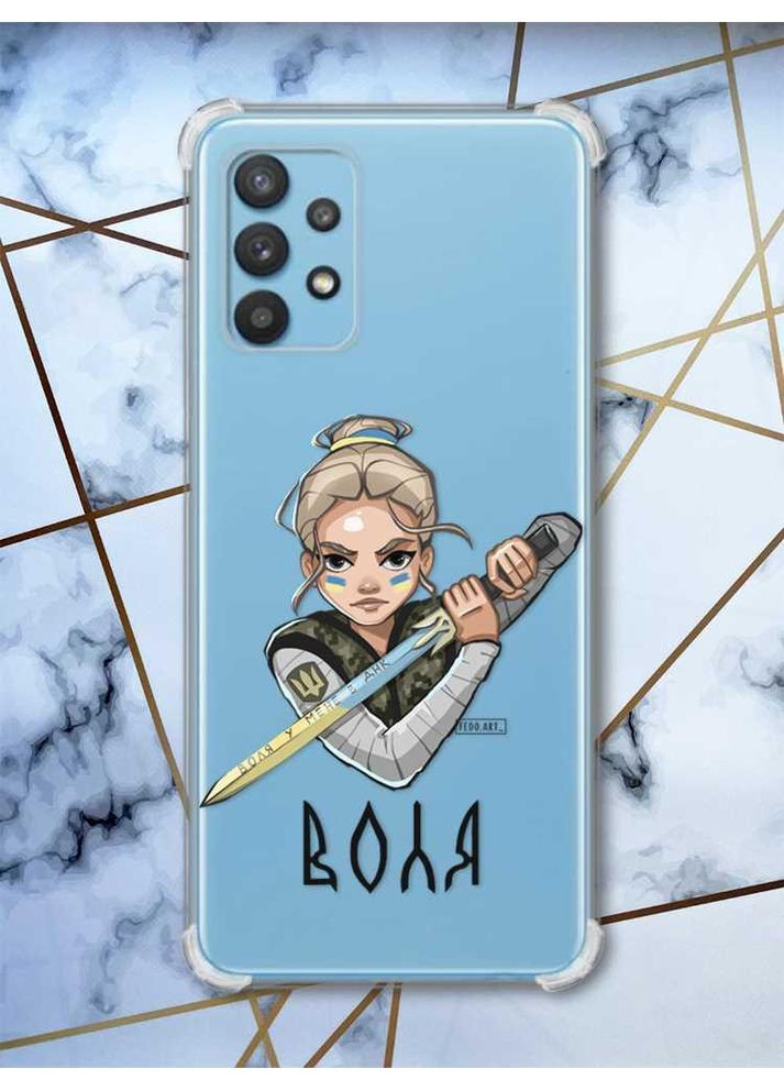 Чохол з потовщеними кутами на Samsung Galaxy A32 Українська захисниця (принт: 170) Creative (359487787)