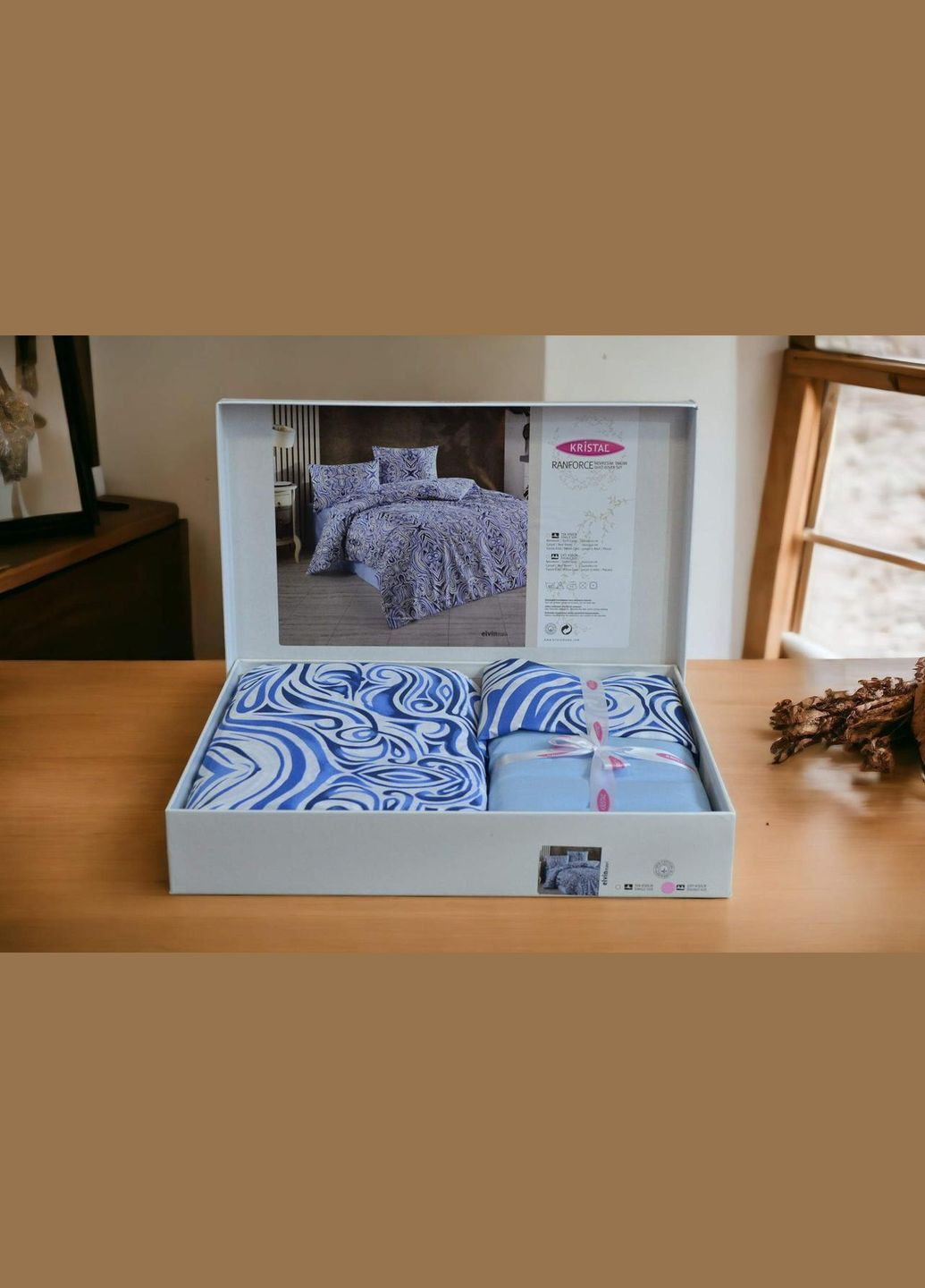 Комплект постельного белья Ranforse 200×220 см Elvin Mavi Kristal (318381450)