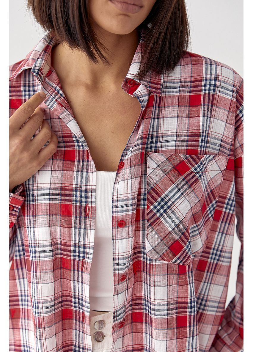 Красная повседневный рубашка в клетку Lurex