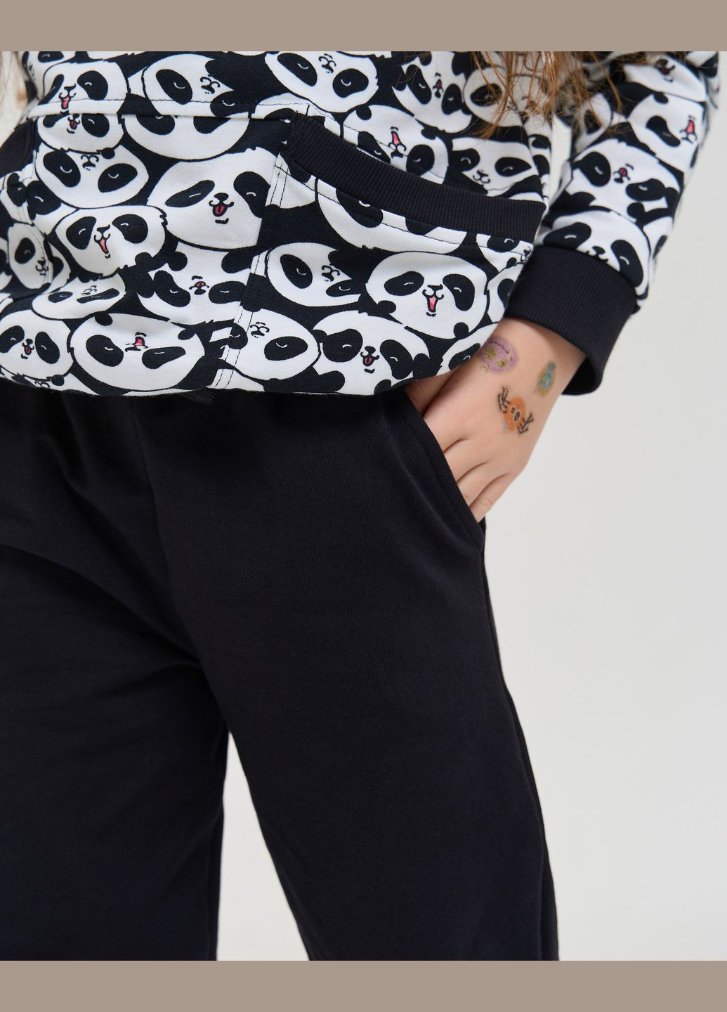 Черная подростковый комплект на девочку байка с начесом Nicoletta