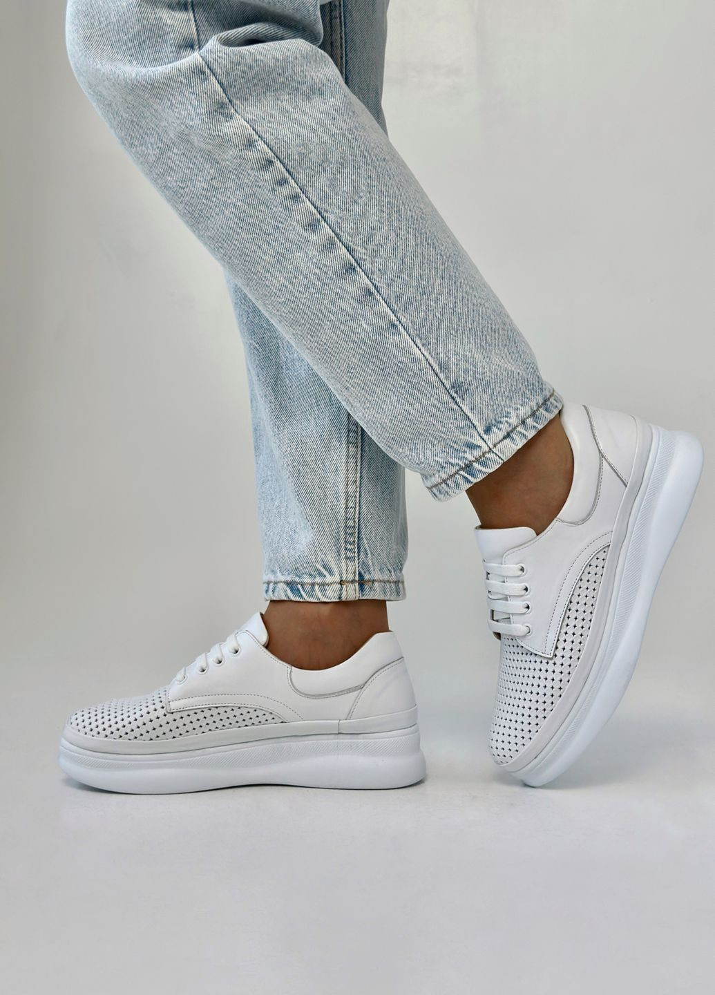 Белые кеды женские кожаные Sherlock Soon