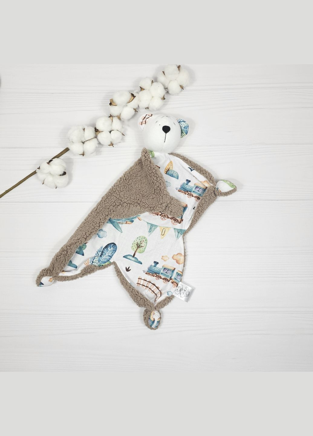 Набір для новонародженого: пелюшка, подушка і іграшки a.l.babybox Потяг тедді No Brand (308752118)