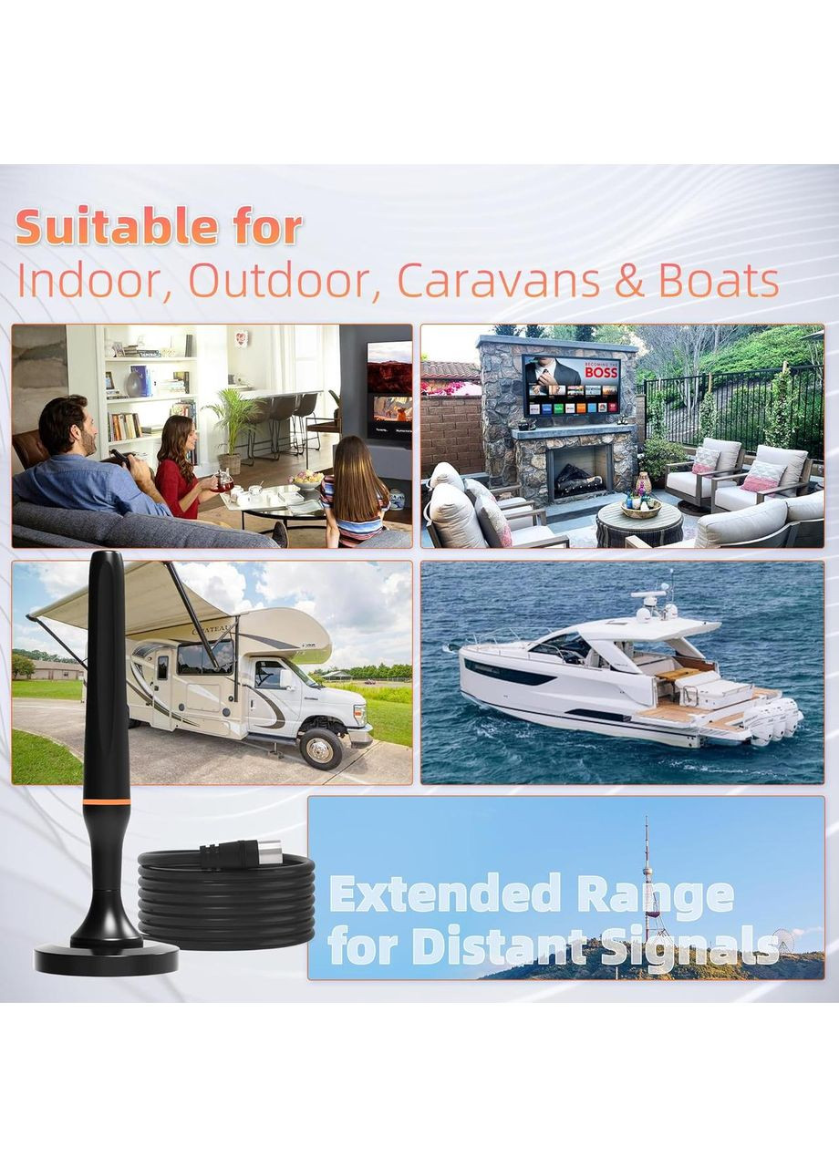 Портативная магнитная антенная DTB TECH, 4K 1080p No Brand (365290422)