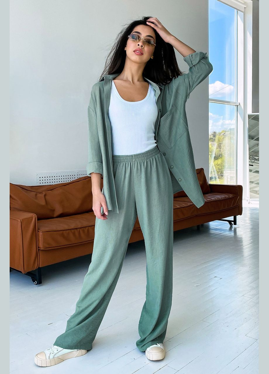 Женский брючный костюм. Зеленый Seventeen (340477006)