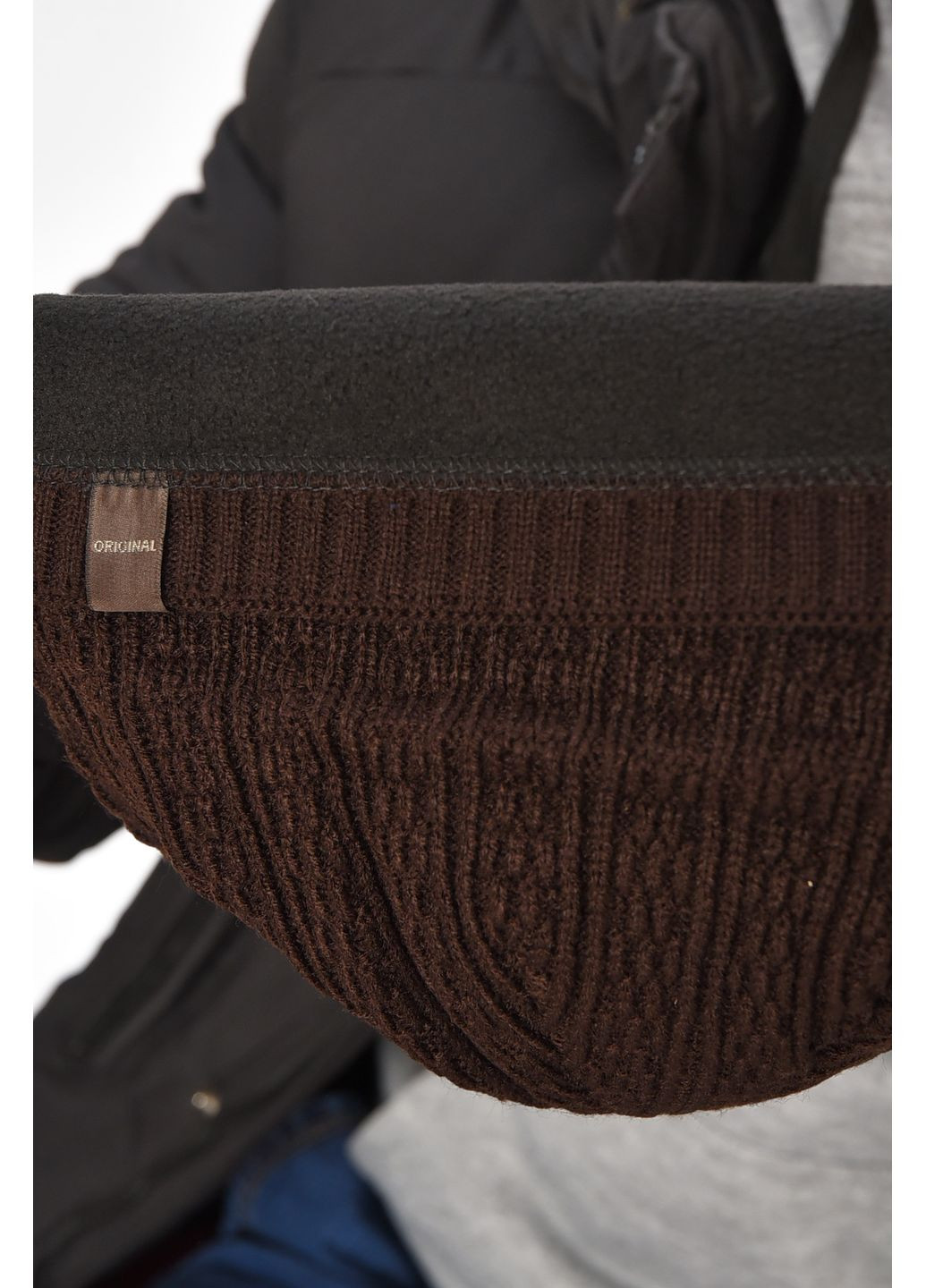 Шапка мужская на флисе коричневого цвета Let's Shop (366423168)