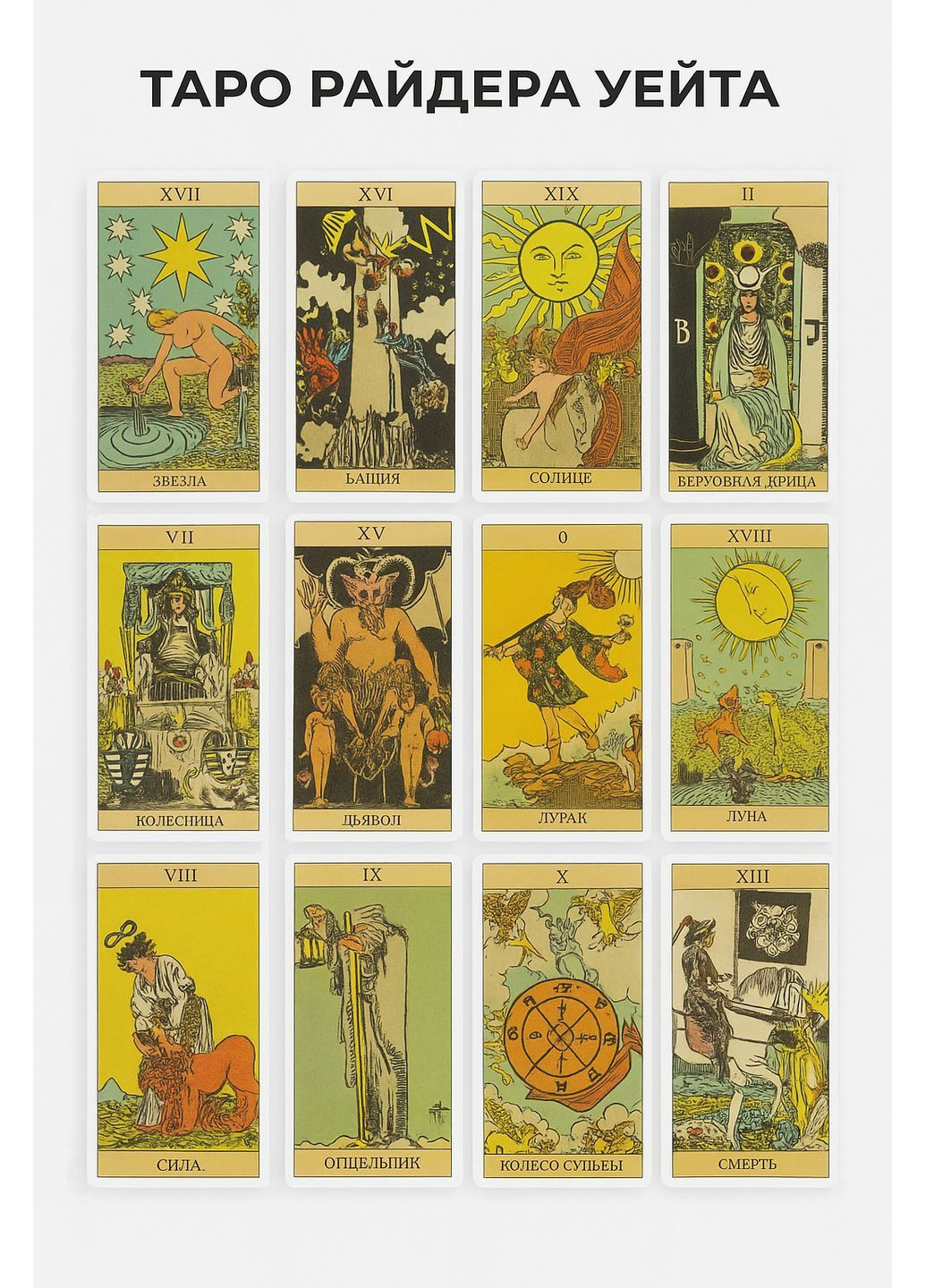 Карти Райдера Уейта класична колода 78 штук гадальні на подарунок для ворожіння гадання передбачення початківців No Brand (369408392)