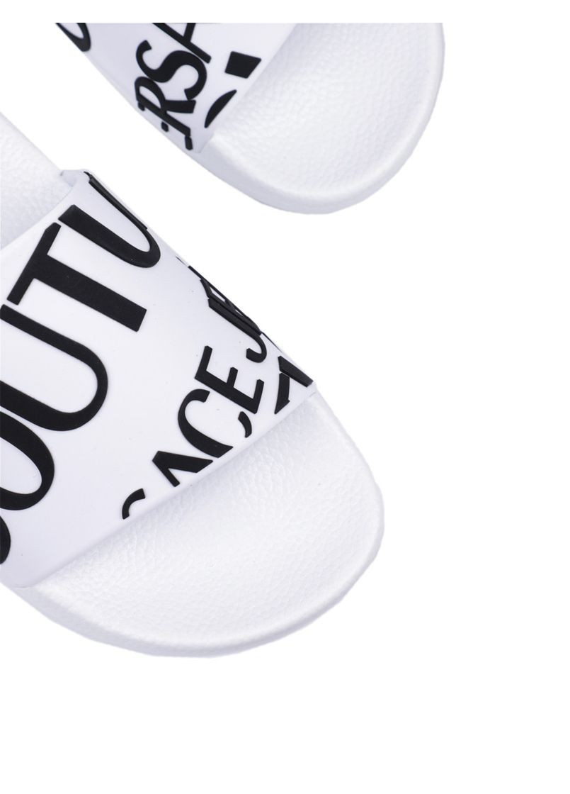 Белые женские шлепанцы 75va3sq1 черный резина Versace Jeans Couture