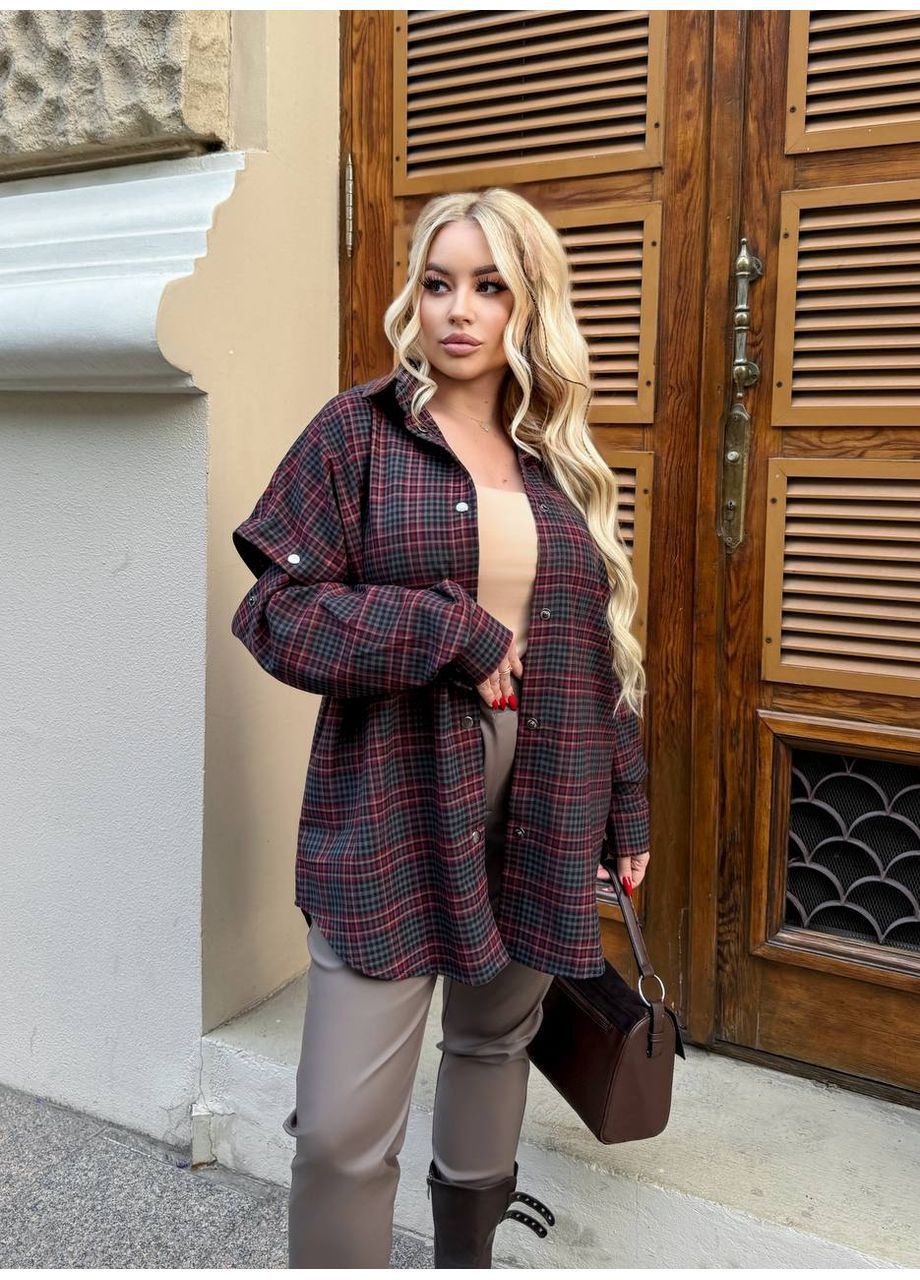 Фланелева сорочка з відстібними рукавами Osoblyva (363236765)