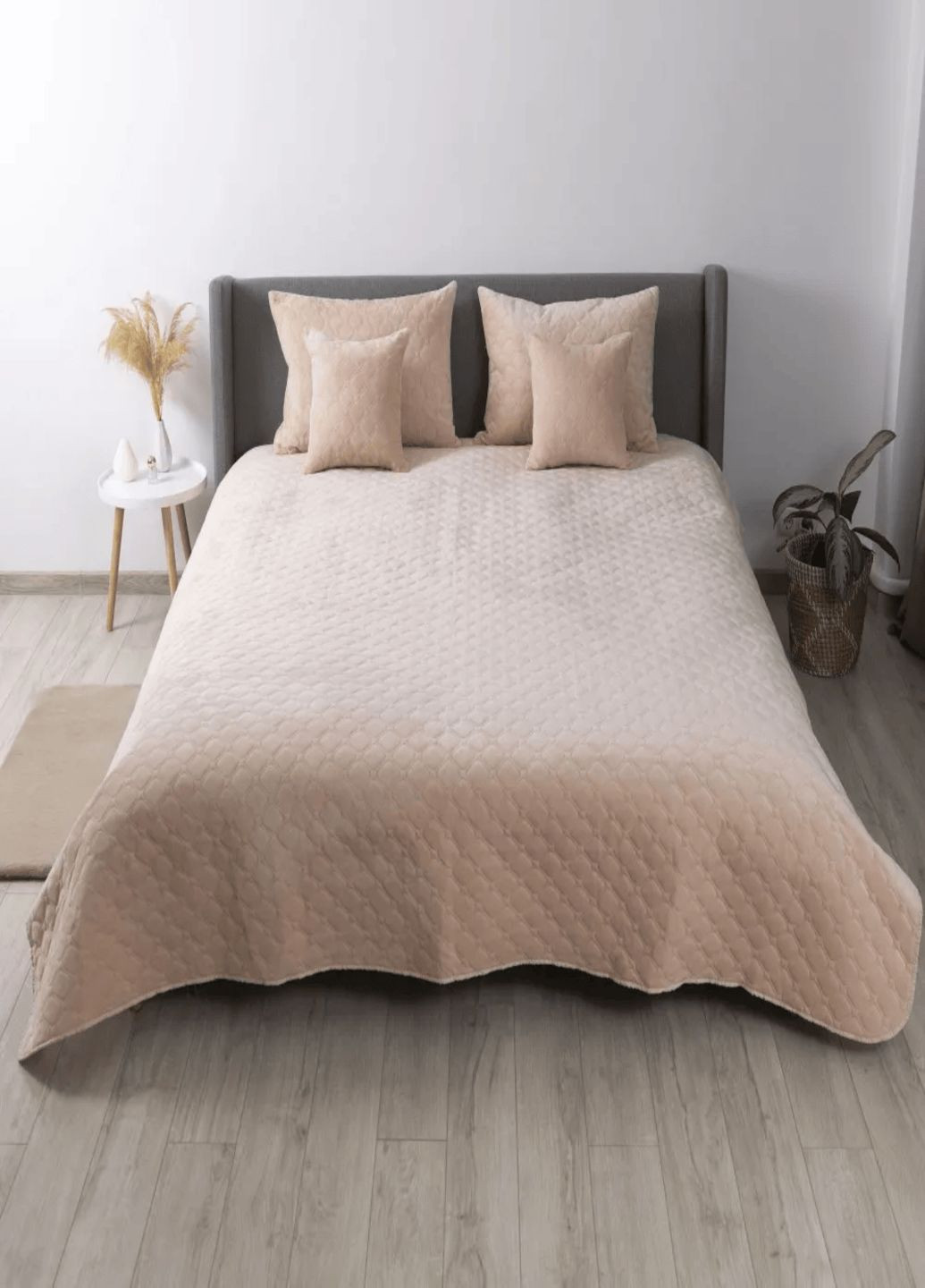 Покрывало . Покрывало 180х240 см. Покрывало Велюр цвет пудровый. ТЕП (322062541)