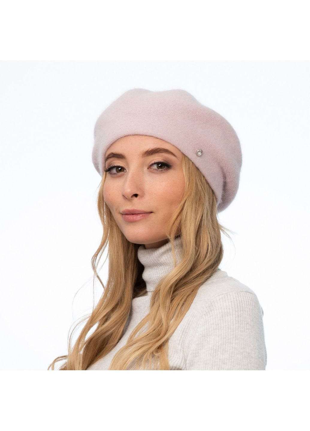 Берет женский ангора розовый ROSE LuckyLOOK 955-692 (322793144)