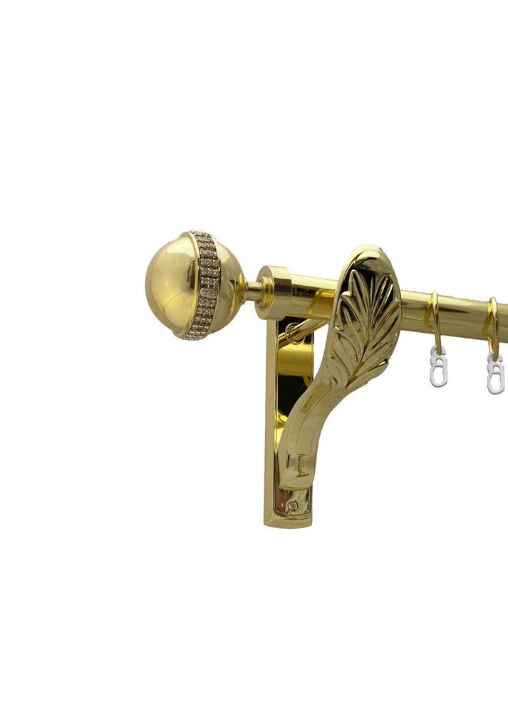 Карниз Авея металлический однорядный ретро гладкая труба Золото 25 мм 200 см (00-00009739) ORVIT (300280052)