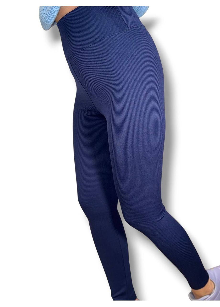 Лосины эластичные в рубчик женские с высоким широким поясом классические без утепления демисезон 99-101см No Brand Лосини в рубчик класичні без підкладки фуксія (342758754)