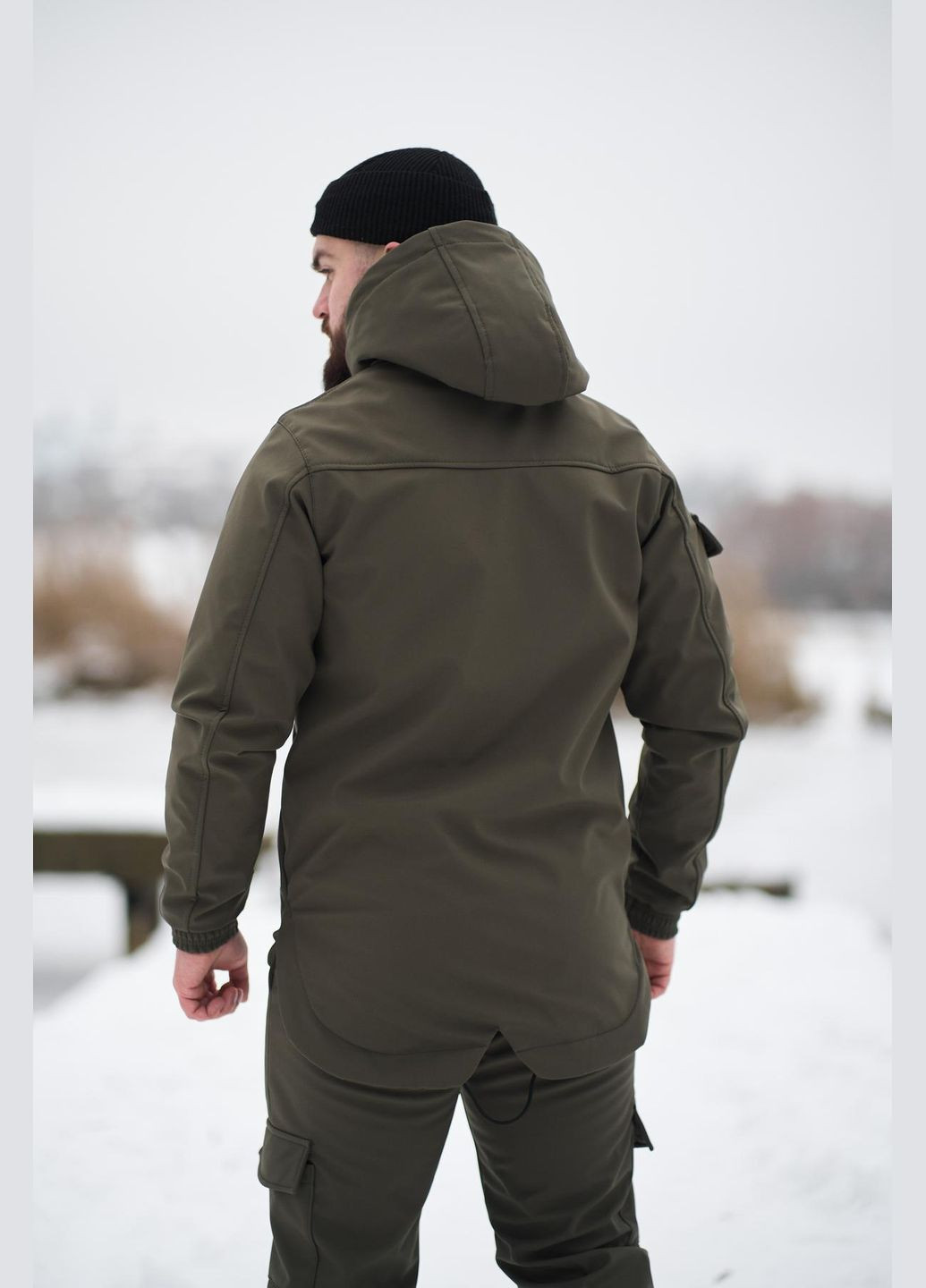 Оливкова (хакі) куртка чоловіча soft shell Vakko