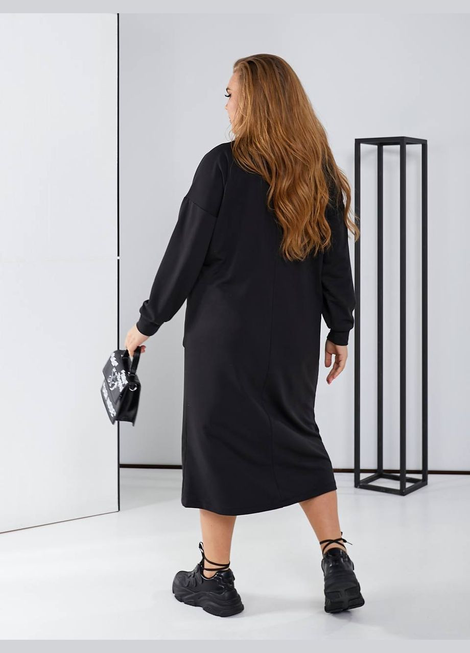 Черное женское платье в спортивном стиле цвет черный р.48/50 450406 New Trend