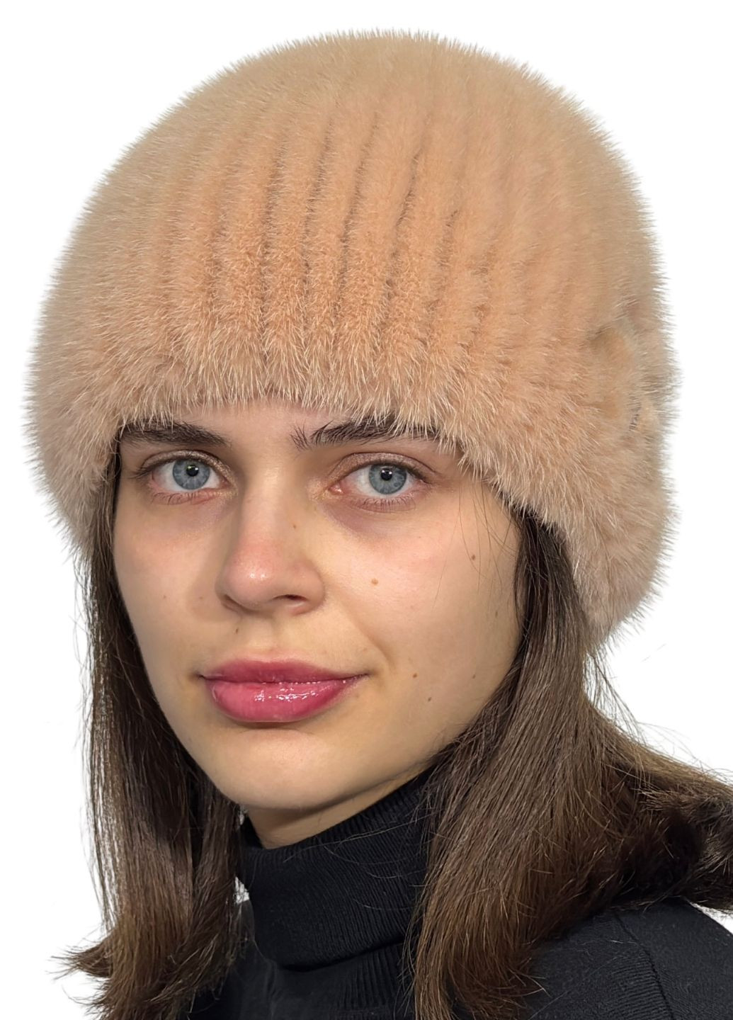 Женская вязаная меховая норковая шапка Меховой Стиль Шарик (365250548)
