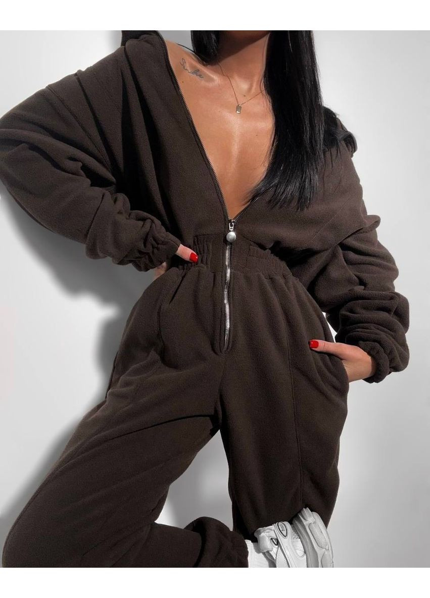 Комбинезон N.Family однотонный коричневый кэжуал