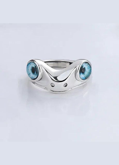 Мила жіноча каблучка Жаба Жаба з шикарними симпатичними синіми очима Fashion Jewelry (292861972)