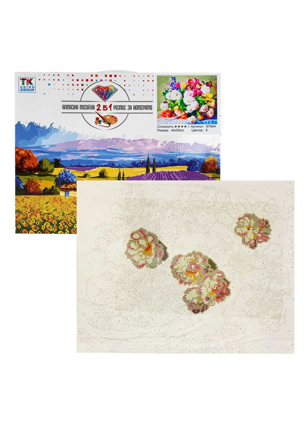 Картина за номерами + Алмазна мозаїка B 70844 (30), 40х50 см, Натюрморт, в коробці TK Group (307165062)