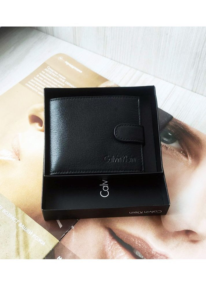 Кожаный мужской кошелек black No Brand (369365058)