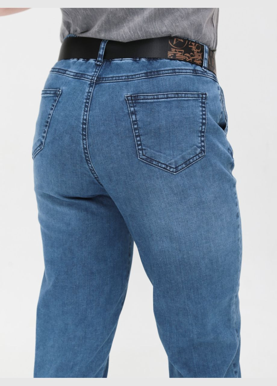 Джинси жіночі світло-сині МОМ тонкі зі стрейчем великі розміри MOM CARMITO - (322999550)