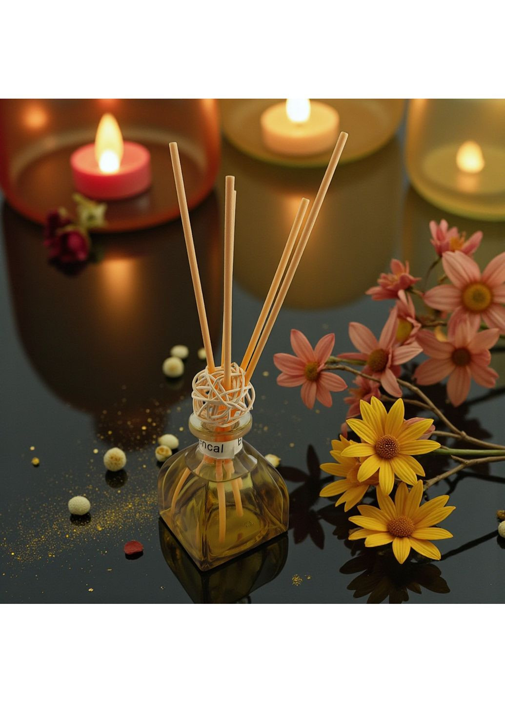 Аромадифузор Жасмин парфум для дому з ефірною олією тростинними паличками натуральний аромат Білий 160_2_0_4C No Brand (369489528)