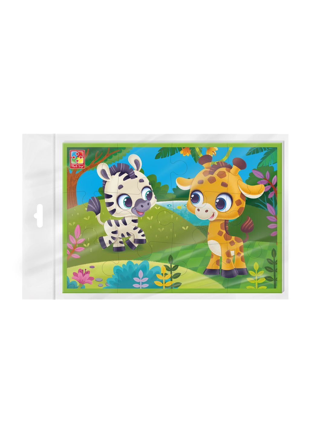 Гра розвиваюча м'які пазли А5. Зебра та жираф. VT1104-21 Vladi toys (365771995)